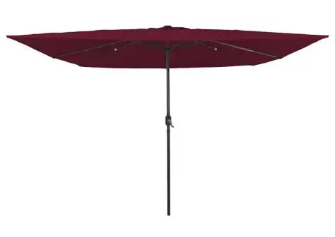 Umbrelă de Grădină Pătrată cu LED-uri 295x245 cm Roșu Bordeaux - 1/5