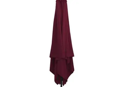 Umbrelă de Grădină Pătrată cu LED-uri 295x245 cm Roșu Bordeaux - 2/5