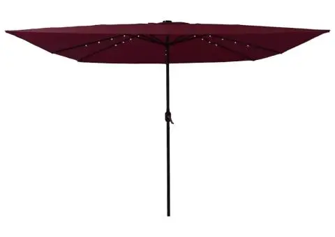 Umbrelă de Grădină Pătrată cu LED-uri 295x245 cm Roșu Bordeaux - 3/5