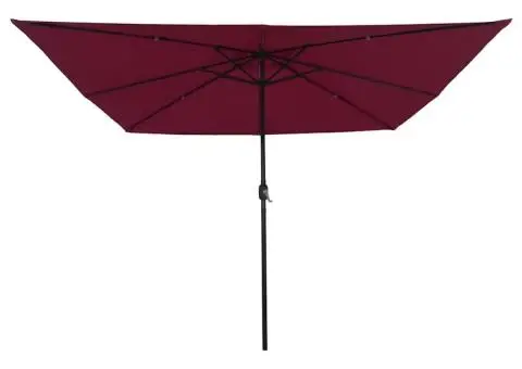 Umbrelă de Grădină Pătrată cu LED-uri 295x245 cm Roșu Bordeaux - 4/5