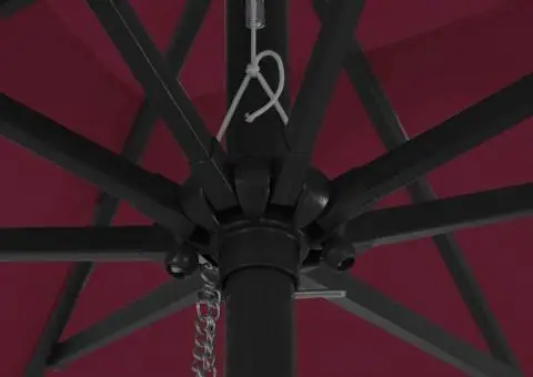 Umbrelă de Grădină Pătrată cu LED-uri 295x245 cm Roșu Bordeaux - 5/5