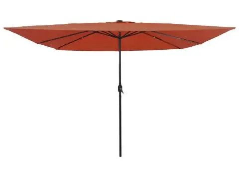 Umbra de grădină pătrată cu lumini LED, 295 x 245 cm, terracotta - 1/5