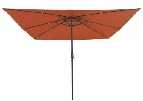 Umbra de grădină pătrată cu lumini LED, 295 x 245 cm, terracotta - 4/5