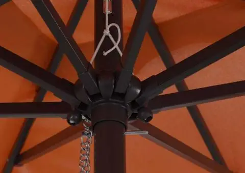 Umbra de grădină pătrată cu lumini LED, 295 x 245 cm, terracotta - 5/5