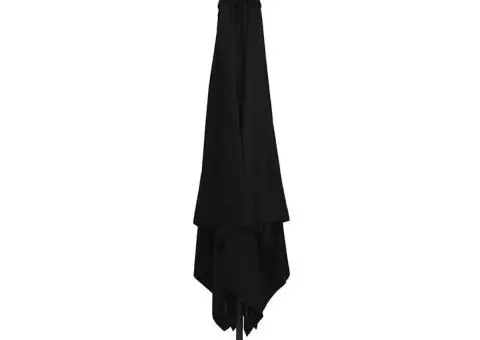 Umbra de grădină pătrată cu lumini LED, 295x245 cm, Negru - 2/5