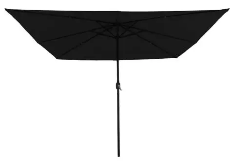 Umbra de grădină pătrată cu lumini LED, 295x245 cm, Negru - 4/5