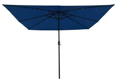 Umbrelă pătrată pentru grădină cu lumini LED, 295 x 245 cm, albastru deschis. - 4/5