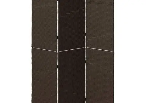 Separator cameră 3 panouri, pliabil, maro 146x180 cm poliratan - 4/5