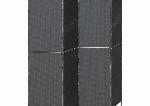 Separator cameră 4 panouri, pliabil, negru 195x180 cm poliratan - 2/5