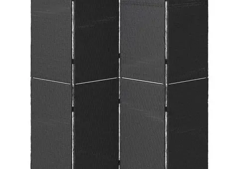 Separator cameră 4 panouri, pliabil, negru 195x180 cm poliratan - 5/5