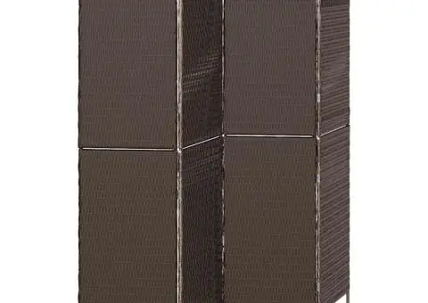 Separator cameră 4 panouri, pliabil, maro 195x180 cm poliratan - 2/5