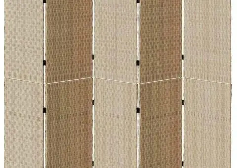 Divider de cameră 5 panouri pliabile bej 245x180 cm rattan sintetic - 5/5