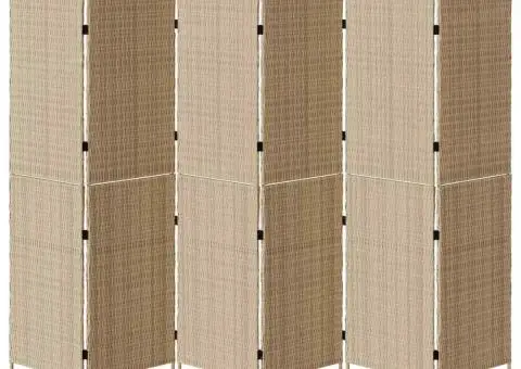 Paravan 6 Panouri Pliabil Bej 294x180 cm Poliratan - 5/5