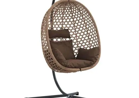 Coș Scaun Ou Suspendat cu Suport Cafea Poli Ratan - 2/5