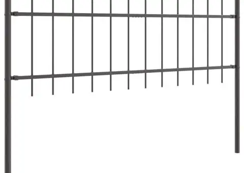 Gard Metalic cu Vârf în Formă de Lance Gri 1,7x0,6 m - 3/5