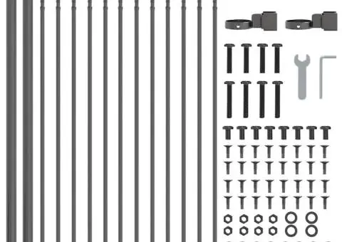 Gard Metalic cu Vârf în Formă de Lance Gri 1,7x0,6 m - 4/5