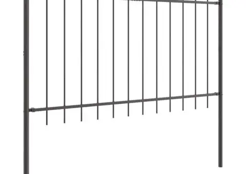 Gard cu vârf de lance gri, 1,7 x 0,8 m, din oțel - 3/5