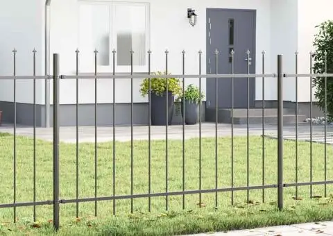 Plasă de grădină cu vârf în formă de lance, gri, 1.7 x 1 m, din oțel. - 1/5