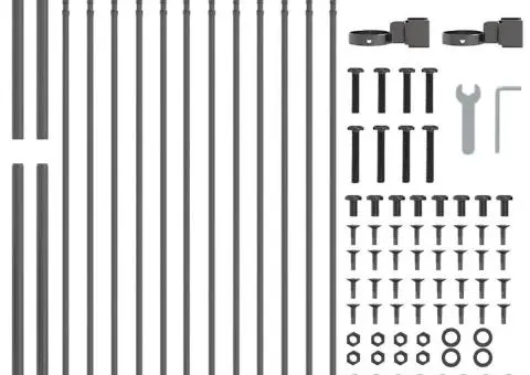 Plasă de grădină cu vârf în formă de lance, gri, 1.7 x 1 m, din oțel. - 4/5