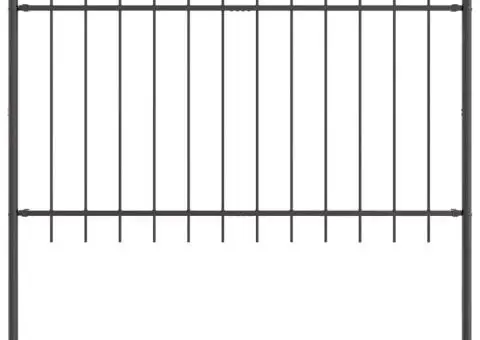 Gard de grădină cu vârf de suliță gri 1,7x1,2 m din oțel - 2/5