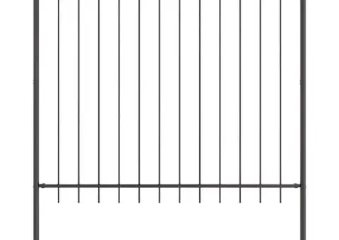 Gard cu vârf în formă de lance, gri, 1,7x1,5 m, din oțel - 2/5