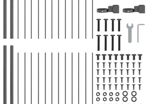 Gard cu vârf în formă de lance, gri, 1,7x1,5 m, din oțel - 4/5