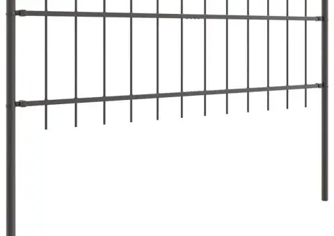 Gard de Grădină Gri cu Vârf Arcuș, 1,7 x 0,6 m, din oțel - 3/5