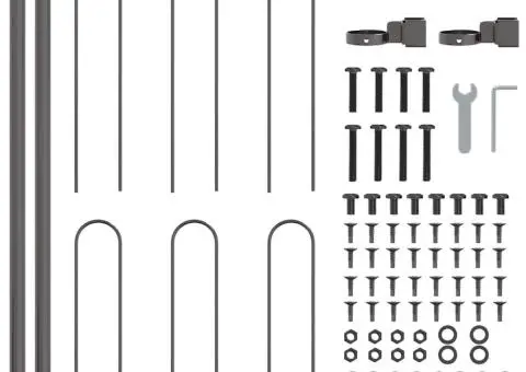 Gard de Grădină Gri cu Vârf Arcuș, 1,7 x 0,6 m, din oțel - 4/5