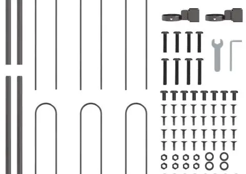 Gard de grădină cu vârf arcuțit, gri, 1.7 x 1 m din oțel - 4/5
