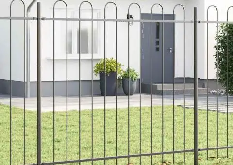 Gard cu vârf rotund Gri 1,7x1,5 m din oțel - 1/5