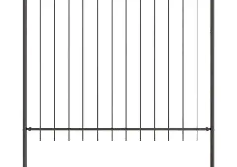 Gard cu vârf rotund Gri 1,7x1,5 m din oțel - 2/5