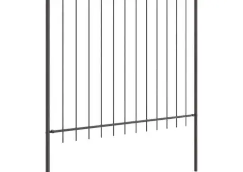Gard cu vârf rotund Gri 1,7x1,5 m din oțel - 3/5