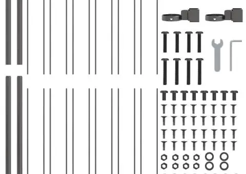 Gard cu vârf rotund Gri 1,7x1,5 m din oțel - 4/5