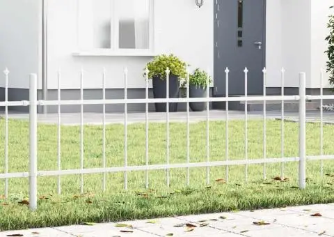 Plasa de grădină cu vârf de lance albă 1.7x0.6 m din oțel - 1/5