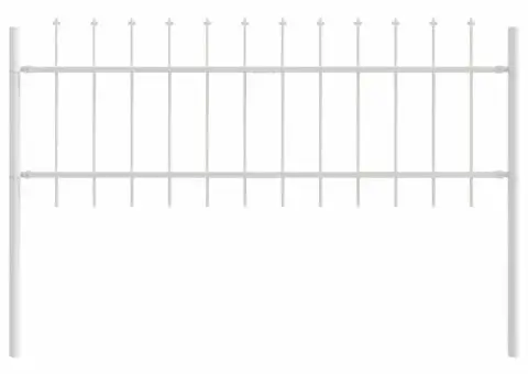 Plasa de grădină cu vârf de lance albă 1.7x0.6 m din oțel - 2/5