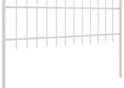 Plasa de grădină cu vârf de lance albă 1.7x0.6 m din oțel - 3/5