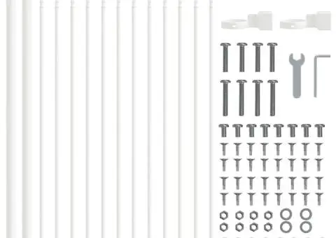 Plasa de grădină cu vârf de lance albă 1.7x0.6 m din oțel - 4/5