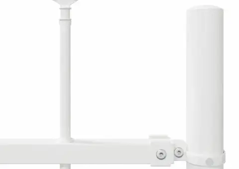 Plasa de grădină cu vârf de lance albă 1.7x0.6 m din oțel - 5/5