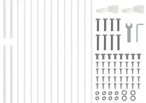 Gard cu vârf de lance - Alb - 1.7 x 0.8 m - Oțel - 4/5