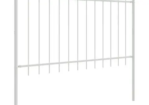 Gardă de grădină cu vârf în formă de lance albă, 1,7x1 m, din oțel - 3/5