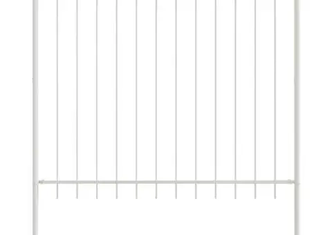 Gard cu vârfuri în formă de suliță, Alb, 1,7 x 1,5 m, Oțel - 2/5