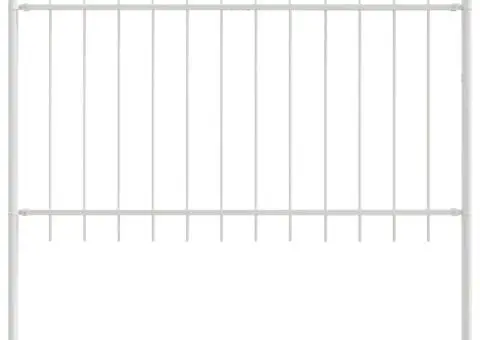 Gard cu vârf în formă de arc, alb, 1.7x1 m din oțel - 2/5
