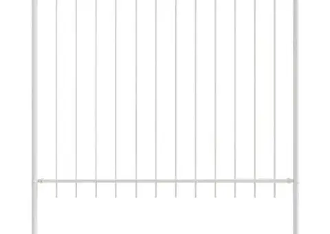 Gard Grădină cu Vârf Alb de 1.7 x 1.5 m din Oțel - 2/5