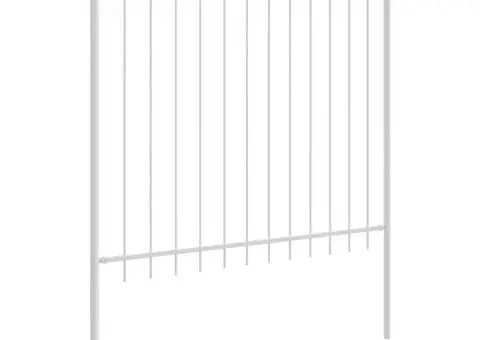 Gard Grădină cu Vârf Alb de 1.7 x 1.5 m din Oțel - 3/5