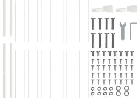 Gard Grădină cu Vârf Alb de 1.7 x 1.5 m din Oțel - 4/5