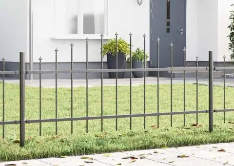 Gard cu vârf în arce Gri 1,7x0,75 m din oțel - 1/5