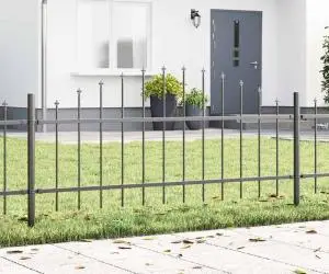 vidaXL Gard cu vârf în arce Gri 1,7x0,75 m din oțel