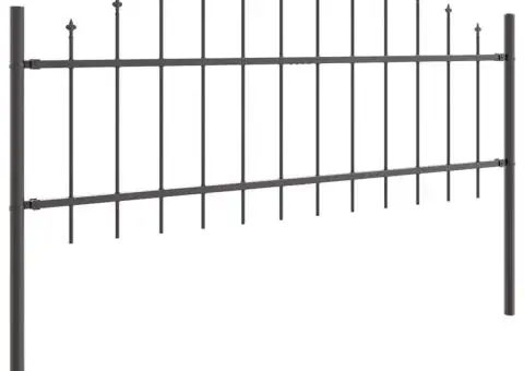 Gard cu vârf în arce Gri 1,7x0,75 m din oțel - 3/5