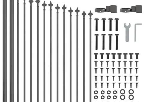 Gard cu vârf în arce Gri 1,7x0,75 m din oțel - 4/5