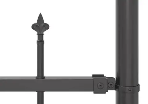 Gard cu vârf Hoop gri, 1,7x1,25 m din oțel - 5/5